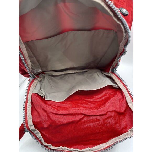 Kipling Seoul Cherry Red Laptop School Backpack Water Resistant Monkey Charm - Picture 6 of 6